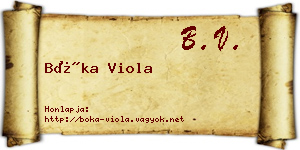 Bóka Viola névjegykártya